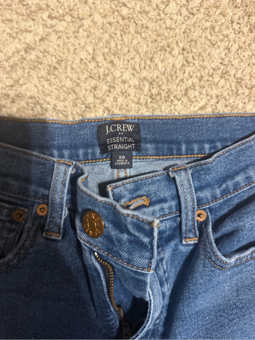 J. Crew Straight-Leg Jeans in Medium Blue Denim - Picture 3 of 3